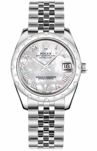 Rolex Datejust 31 Mother of Pearl Roman Numeral Diamond Watch 178344-0004