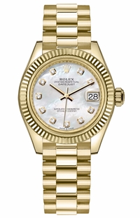 Rolex Datejust 31 Mother of Pearl Yellow Gold Women's Watch 278278-0010