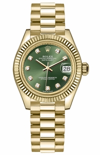 Rolex Datejust 31 Olive Green Diamond Dial Women's Watch 278278-0011