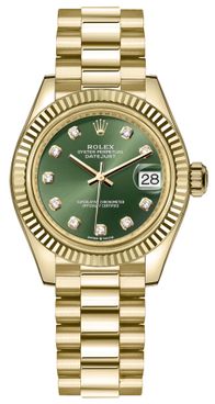 Rolex Datejust 31 Olive Green Diamond Dial Women's Watch 278278-0011