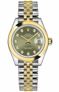 Rolex Datejust 31 Olive Green Domed Bezel Women's Watch 278243-0030
