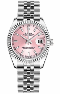 Rolex Datejust 31 Pink Dial Jubilee Bracelet Watch 178274-0012