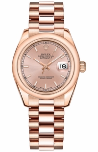 Rolex Datejust 31 Pink Dial Rose Gold Watch 178245-0019