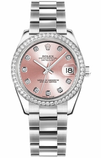 Rolex Datejust 31 Pink Diamond Dial Oyster Women's Watch 178384-0064