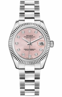 Rolex Datejust 31 Pink Diamond Oyster Bracelet Watch 178274-0053
