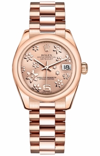 Rolex Datejust 31 Pink Floral Design Dial Watch 178245F-0031