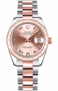 Rolex Datejust 31 Pink Roman Numeral Dial Watch 178341-0016