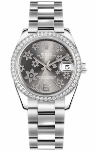 Rolex Datejust 31 Rhodium Floral Dial Women's Watch 178384-0025