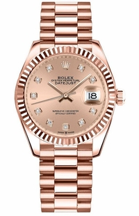 Rolex Datejust 31 Rose Dial President Bracelet Women's Watch 278275-0031