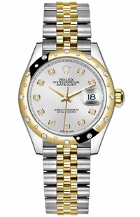 Rolex Datejust 31 Silver Dial Diamond Bezel Women's Watch 278343RBR-0020