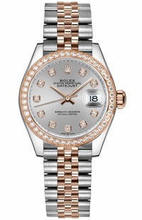 Rolex Datejust 31 Silver Dial Diamond Bezel Women's Watch 278381RBR-0016