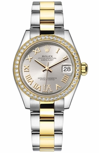 Rolex Datejust 31 Silver Dial Diamond Bezel Women's Watch 278383RBR-0003