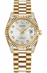 Rolex Datejust 31 Silver Dial Diamond Watch 178238