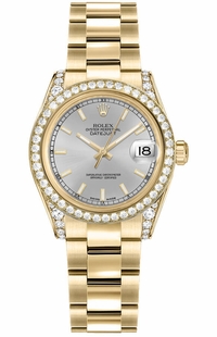 Rolex Datejust 31 Silver Dial Diamond Women's Watch 178158-0087