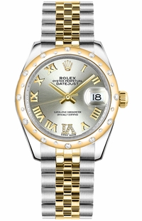 Rolex Datejust 31 Silver Dial Diamond Women's Watch 178343-0012