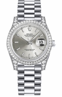 Rolex Datejust 31 Silver Dial White Gold Women's Watch 178159-0018