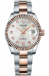 Rolex Datejust 31 Silver Diamond Dial Unisex Watch 178271-0043