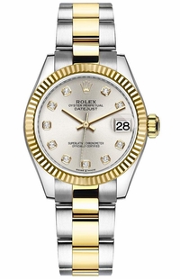 Rolex Datejust 31 Silver Diamond Dial Women's Watch 278273-0019