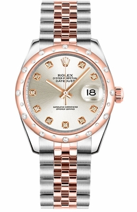 Rolex Datejust 31 Silver Diamond Jubilee Bracelet Watch 178341-0046