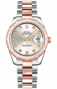 Rolex Datejust 31 Silver Diamond Oyster Bracelet Watch 178341-0033