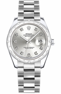 Rolex Datejust 31 Silver Diamond Watch 178344-0032