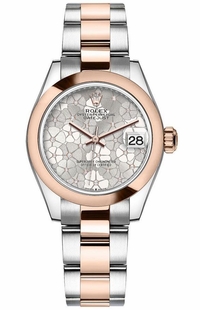 Rolex Datejust 31 Silver Floral Motif Diamonds Women's Watch 278241-0031