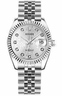 Rolex Datejust 31 Silver Jubilee Diamond Dial Watch 178274-0017