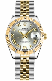 Rolex Datejust 31 Silver Roman Numeral Jubilee Bracelet Watch 178313