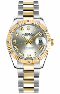 Rolex Datejust 31 Silver Roman Numeral Oyster Bracelet Watch 178313