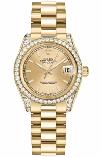 Rolex Datejust 31 Solid 18k Gold Women's Watch 178158-0076