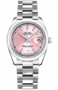 Rolex Datejust 31 Stainless Steel Pink Dial Watch 178240-0028