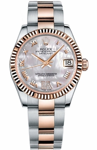 Rolex Datejust 31 Steel & 18k Rose Gold Women's Watch 178271-0077