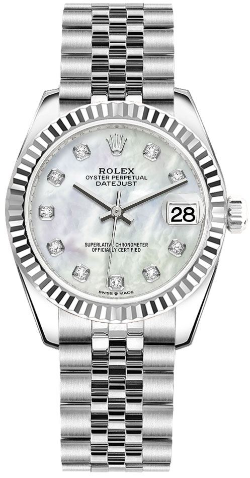 278274-0006 Rolex Datejust 31 Oystersteel White Gold Womens Watch
