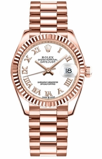 Rolex Datejust 31 White Dial 18k Everose Gold Women's Watch 278275-0019
