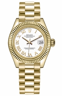 Rolex Datejust 31 White Dial 18k Yellow Gold Women's Watch 278278-0020