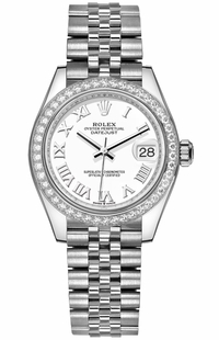 Rolex Datejust 31 White Dial Diamond Bezel Women's Watch 278384RBR-0014