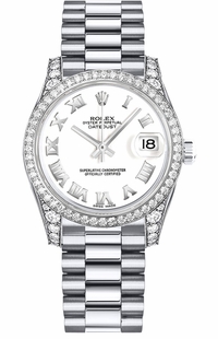 Rolex Datejust 31 White Dial Diamond Watch 178159-0066