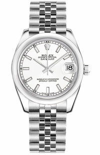Rolex Datejust 31 White Dial Jubilee Bracelet Women's Watch 178240-0015