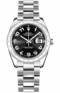 Rolex Datejust 31 White Gold & Steel Black Dial Women's Watch 178344-0058