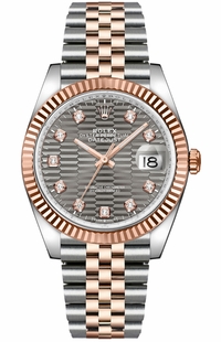 Rolex Datejust 36 18k Everose Gold Fluted Bezel Unisex Watch 126231-0041
