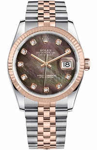 Rolex Datejust 36 18k Everose Gold & Steel Watch 116231-0061