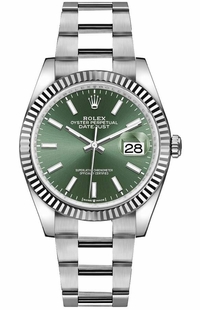 Rolex Datejust 36 18k White Gold Fluted Bezel Unisex Watch 126234-0052