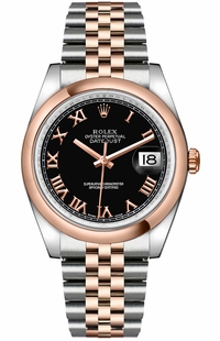 Rolex Datejust 36 Black Dial Gold & Steel Watch 116201-0073