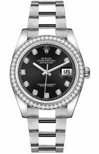 Rolex Datejust 36 Black Diamond Dial Unisex Watch 126284RBR-0020