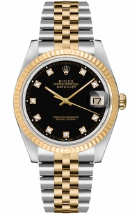 Rolex Datejust 36 Black Diamond Dial Unisex Watch 16233