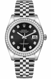 Rolex Datejust 36 Black Diamond Dial Watch 116244-0014