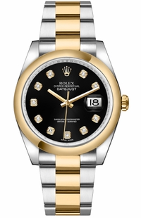 Rolex Datejust 36 Black Diamond Oyster Bracelet Watch 116203-0133