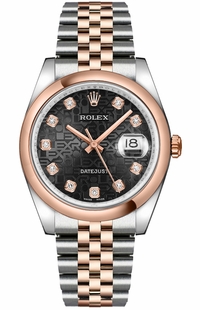 Rolex Datejust 36 Black Diamond Watch 116201-0068