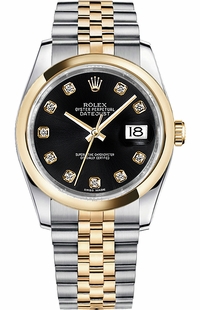 Rolex Datejust 36 Black Diamond Watch 116203-0168