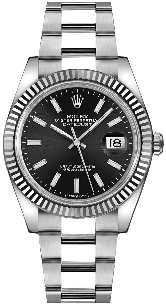 。 M126234-0016 Rolex Datejust 36 White Rolesor Black Index Unisex Watch